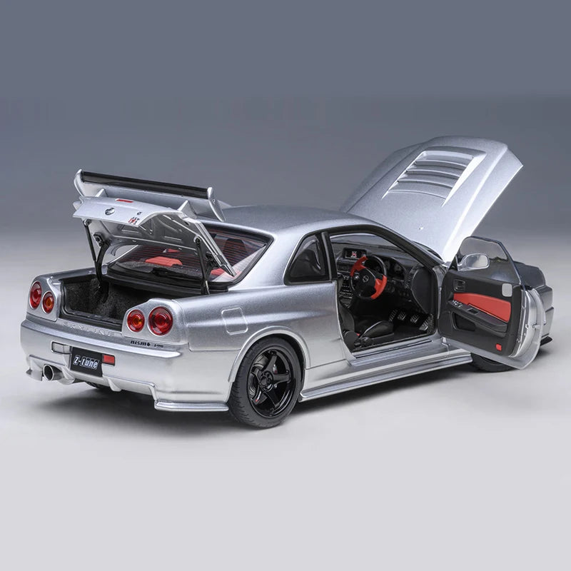 Lookrover AUTOart 1:18 Nissan R34 NISMO GT-R Z-TUNE Sports Car Diecast Model Static Display Gift