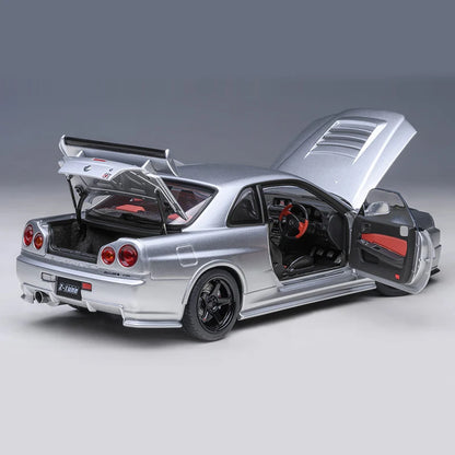 Lookrover AUTOart 1:18 Nissan R34 NISMO GT-R Z-TUNE Sports Car Diecast Model Static Display Gift