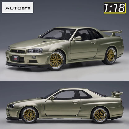 Lookrover AUTOart 1:18 Nissan R34 NISMO GT-R Z-TUNE Sports Car Diecast Model Static Display Gift
