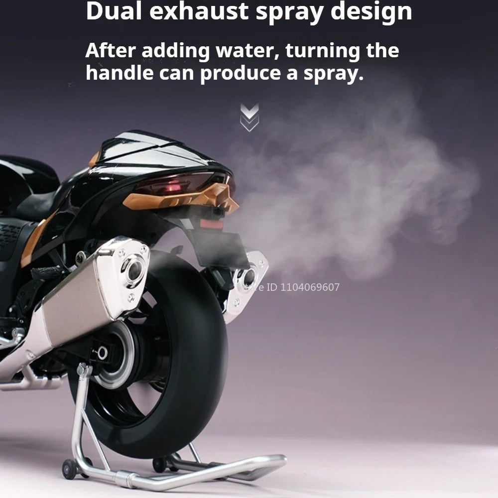Lookrover Suzuki Hayabusa 1:6 Scale Motorcycle Model Toy Shock Absorption Sprayable Boys Hobby