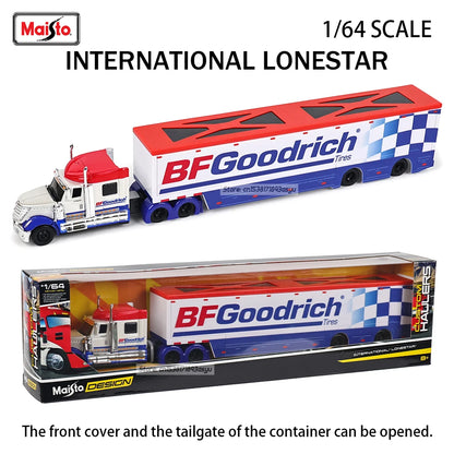 Lookrover Maisto 1:64 1993 International LoneStar 454 Transport Trailer Alloy Simulation Model Collection