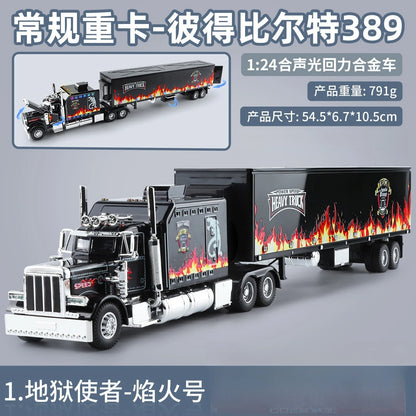 Lookrover Peterbilt 389 American Heavy-Duty Truck 1:24 Alloy Simulation Hobby Collecting Children Gift