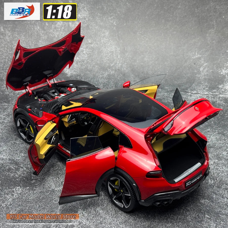 Lookrover BBR 1:18 Ferrari Purosangue Rosso Corsa Panoramic Roof Diecast Model Holiday Gift