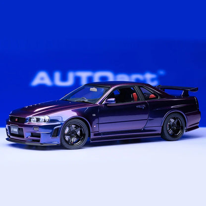 Lookrover AUTOart 1:18 Nissan R34 NISMO GT-R Z-TUNE Sports Car Diecast Model Static Display Gift