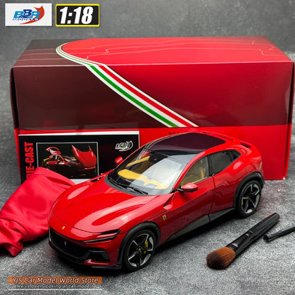 Lookrover BBR 1:18 Ferrari Purosangue Rosso Corsa Panoramic Roof Diecast Model Holiday Gift