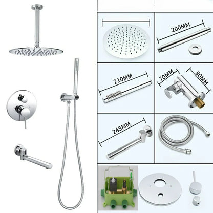 Lookrover Concealed Rain Shower Set Gold & Black Wall Mount Thermostatic System