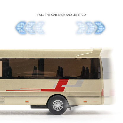 Lookrover Coaster 1:32 Alloy Bus Passenger Coach Diecast Sound Light Simulation Collection Toy Gift