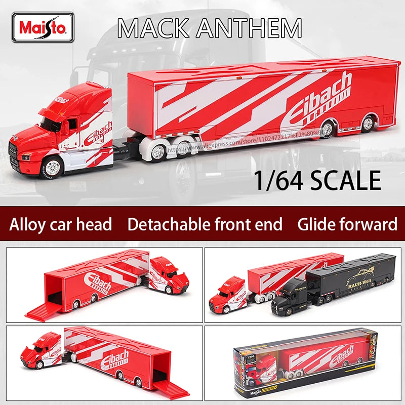 Lookrover Maisto 1:64 1993 International LoneStar 454 Transport Trailer Alloy Simulation Model Collection