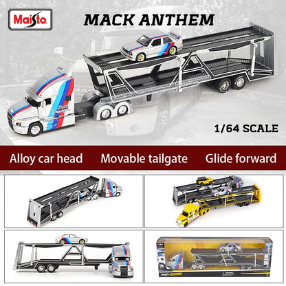 Lookrover Maisto 1:64 1993 International LoneStar 454 Transport Trailer Alloy Simulation Model Collection