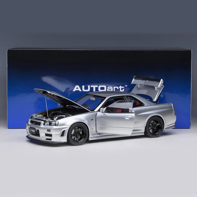 Lookrover AUTOart 1:18 Nissan R34 NISMO GT-R Z-TUNE Sports Car Diecast Model Static Display Gift