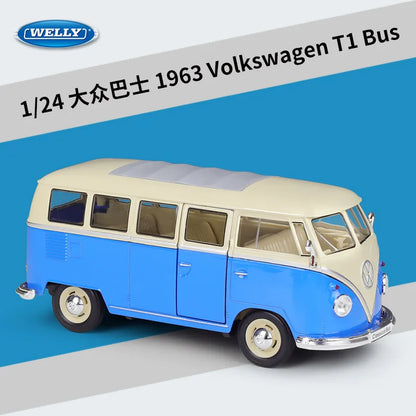 Lookrover WELLY 1:24 Volkswagen T2 Bus 1972 Diecast Alloy Classic Car Model Toy Kid Gift Collection