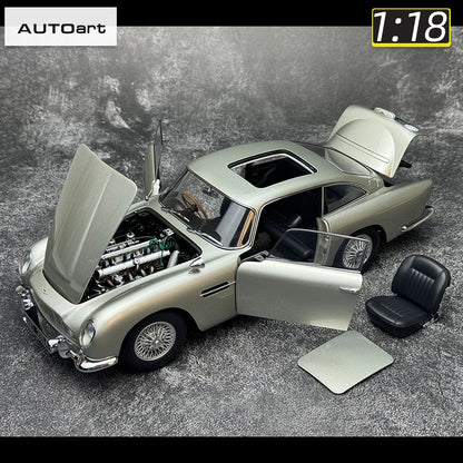 Lookrover Autoart 1:18 Aston Martin DB5 Goldfinger Silver Full-Open Doors Diecast Model