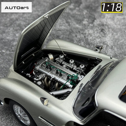 Lookrover Autoart 1:18 Aston Martin DB5 Goldfinger Silver Full-Open Doors Diecast Model