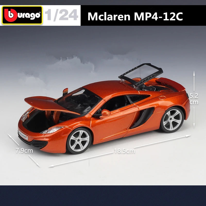 Bburago 1:24 Mclaren MP4-12C Alloy Sports Car Model Diecast Metal Toy Racing Car Model High Simulation Collection Childrens Gift