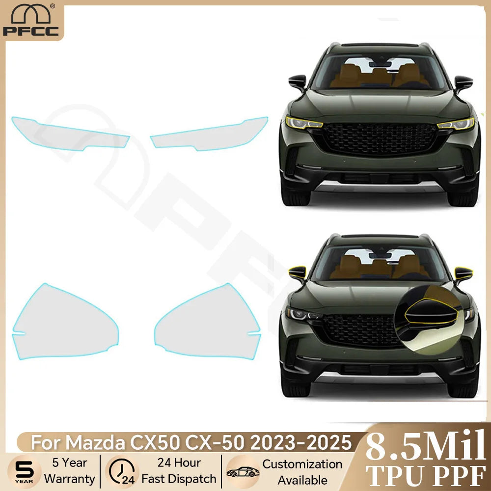 Precut PPF for Mazda CX-50 (2023–2025) | TPU Headlight, Mirror &amp; Pillar Paint Protection Film