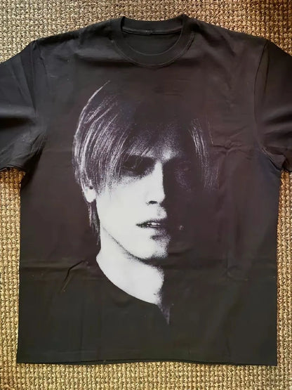 Lookrover Resident Evil Vintage Game T-Shirt Ada Wong Leon S. Kennedy Print Cotton Unisex Streetwear
