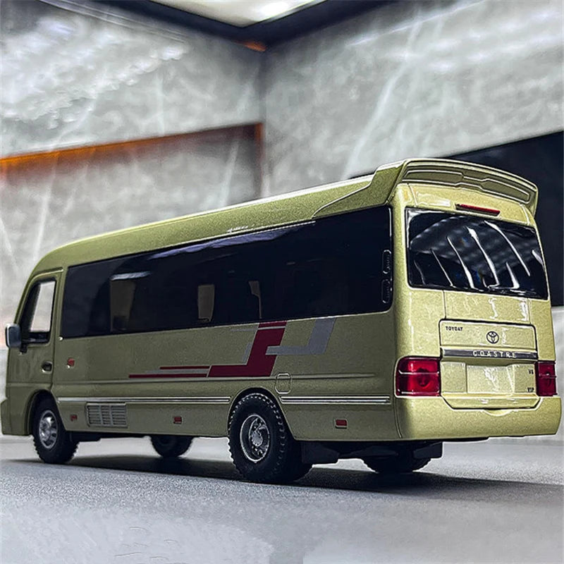 Lookrover Coaster 1:32 Alloy Bus Passenger Coach Diecast Sound Light Simulation Collection Toy Gift