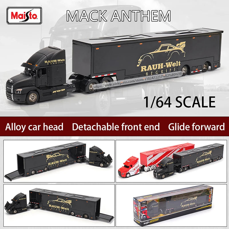 Lookrover Maisto 1:64 1993 International LoneStar 454 Transport Trailer Alloy Simulation Model Collection