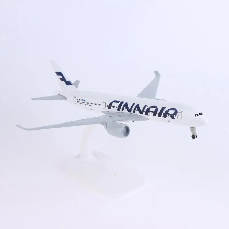 Lookrover Airbus A350 Finnair Airplane Model Alloy Metal 20cm with Wheels Display Kit