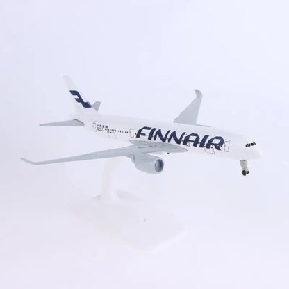 Lookrover Airbus A350 Finnair Airplane Model Alloy Metal 20cm with Wheels Display Kit