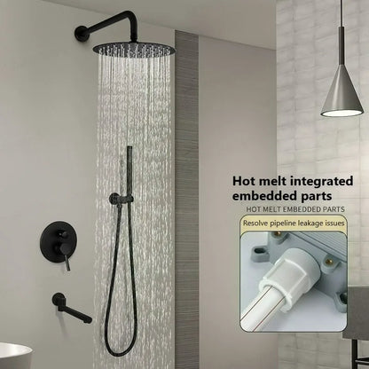Lookrover Concealed Rain Shower Set Gold & Black Wall Mount Thermostatic System