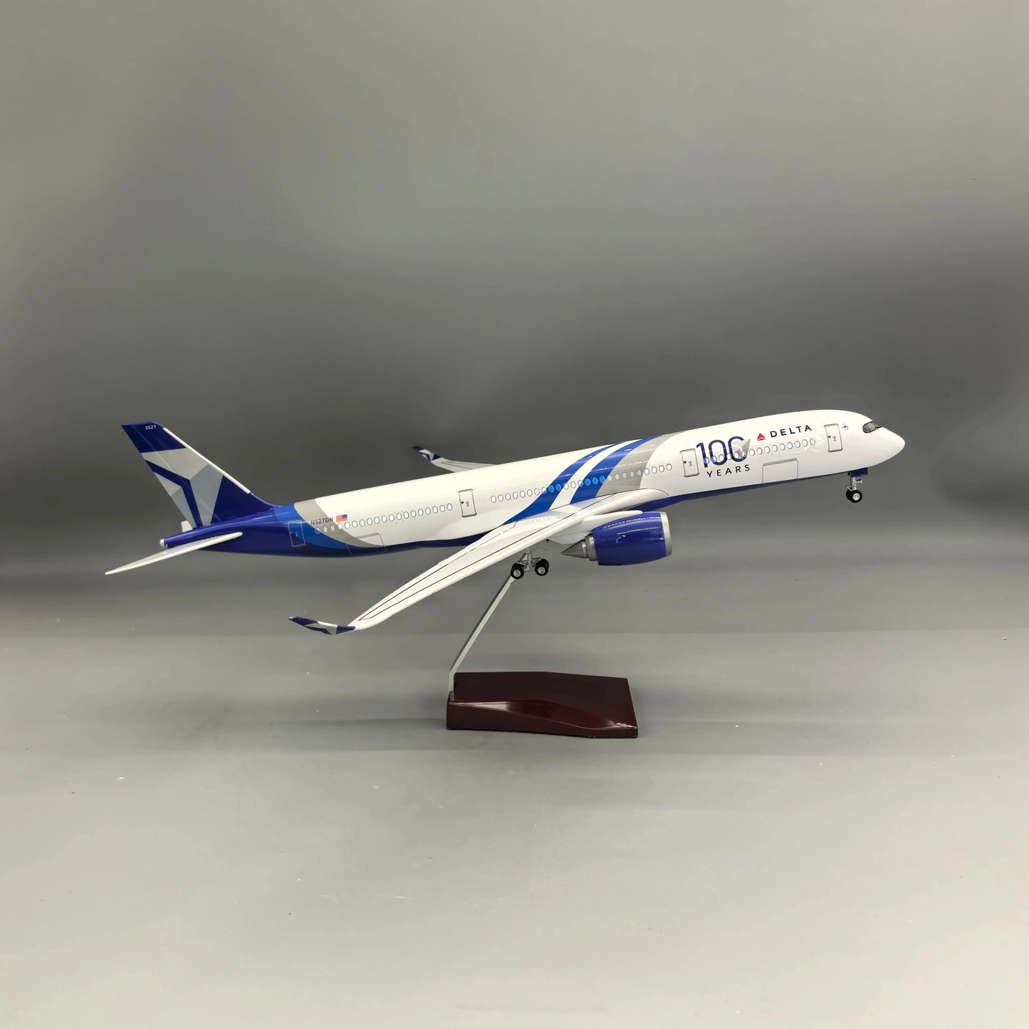 Lookrover Delta A350 Airways Airplane Model 1/142 Scale Resin with Wheels Kids Educational Toy