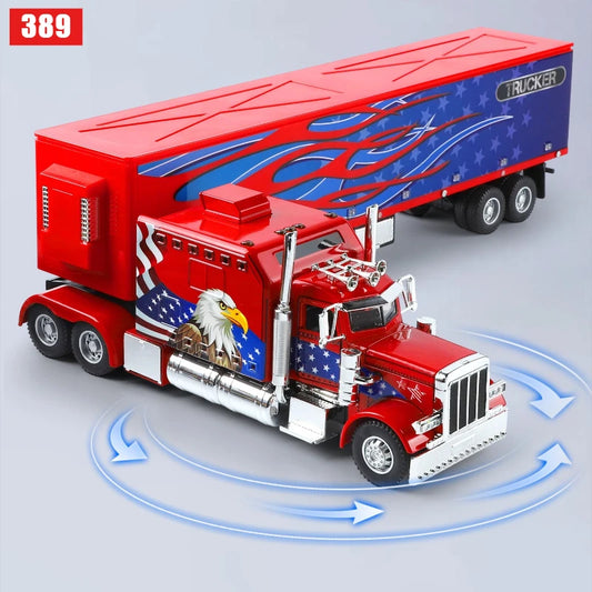 Lookrover Peterbilt 389 American Heavy-Duty Truck 1:24 Diecast Metal Simulation Toy Gift