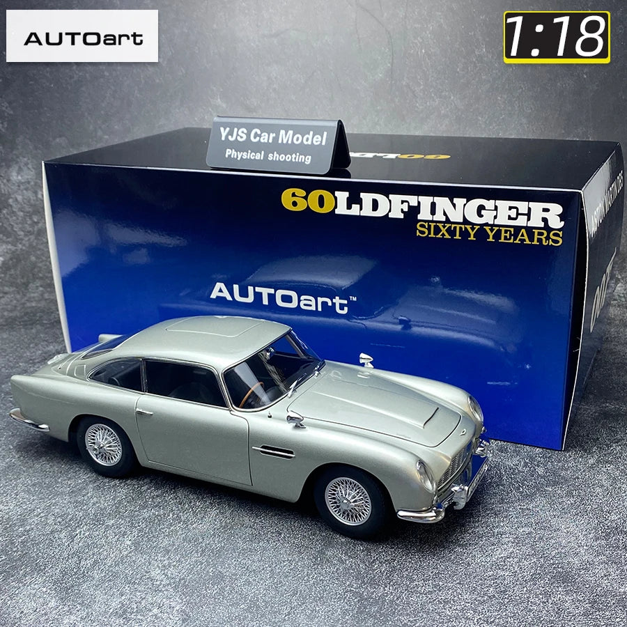 Lookrover Autoart 1:18 Aston Martin DB5 Goldfinger Silver Full-Open Doors Diecast Model
