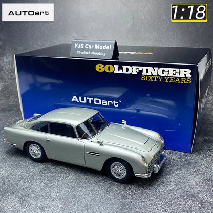Lookrover Autoart 1:18 Aston Martin DB5 Goldfinger Silver Full-Open Doors Diecast Model