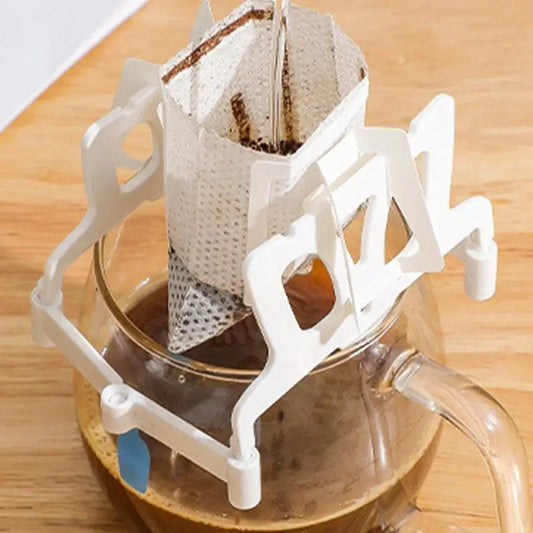 Tea Filters Dripper Baskets Portable Disposable Ears Drip Bags Holder Reusable Coffee Filter Bag Support Rack for Easy Pour Over