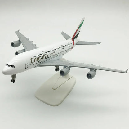 Lookrover Emirates Airbus A380 Alloy Resin Airplane Model 20cm Gift Toy Plane for Children