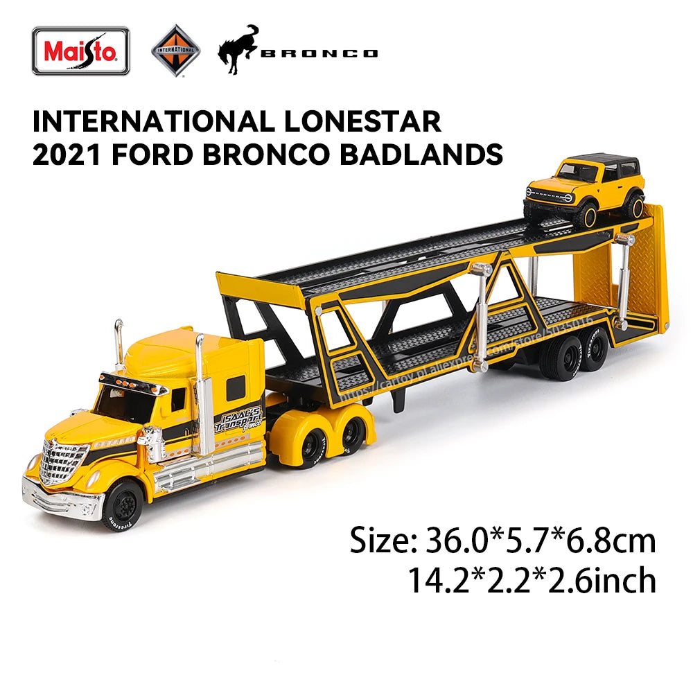 Lookrover Maisto 1:64 International LoneStar Car Trailer Elite Transport Diecast Precision Model Gift