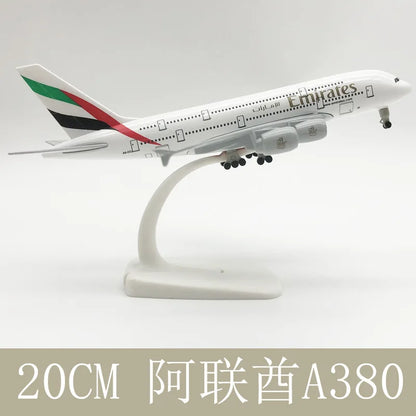Lookrover Emirates Airbus A380 Alloy Resin Airplane Model 20cm Gift Toy Plane for Children