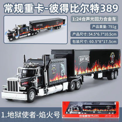 Lookrover Peterbilt 389 American Heavy-Duty Truck 1:24 Alloy Simulation Hobby Collecting Children Gift