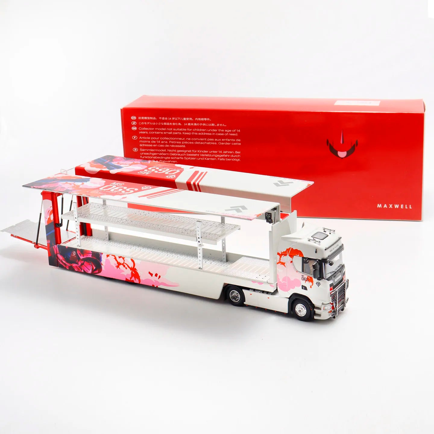 Lookrover Maxwell 1:64 Scania S730 Double Decker Container Hoonicorn Transport Alloy Model Toy