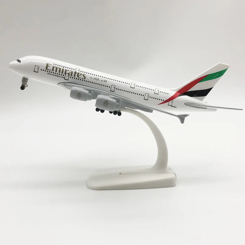 Lookrover Emirates Airbus A380 Alloy Resin Airplane Model 20cm Gift Toy Plane for Children