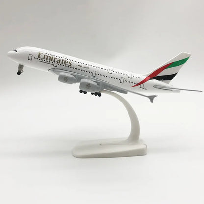 Lookrover Emirates Airbus A380 Alloy Resin Airplane Model 20cm Gift Toy Plane for Children
