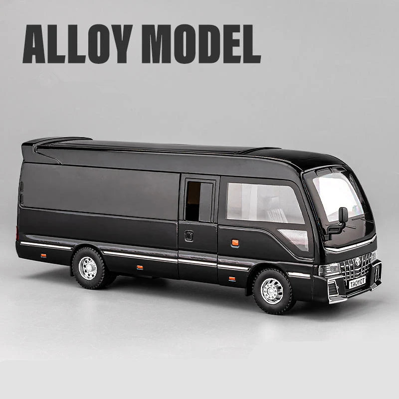 Lookrover Coaster 1:32 Alloy Bus Passenger Coach Diecast Sound Light Simulation Collection Toy Gift