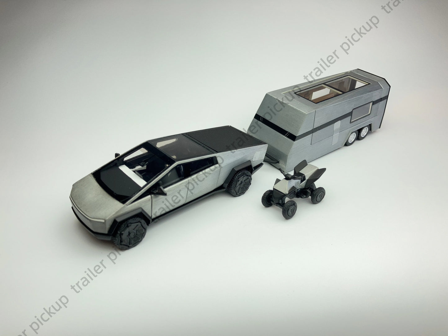 Lookrover DM 1:64 Tesla Cybertruck EV Pickup Trailer Diecast Model Limited Edition Alloy Collection