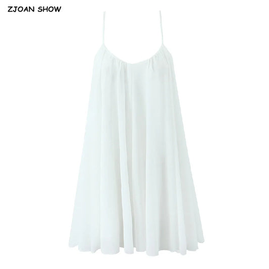 Women’s Backless Swing Mini Dress With Spaghetti Straps