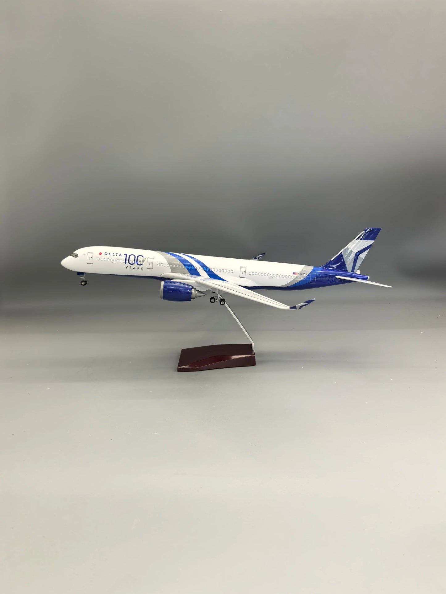Lookrover Delta A350 Airways Airplane Model 1/142 Scale Resin with Wheels Kids Educational Toy