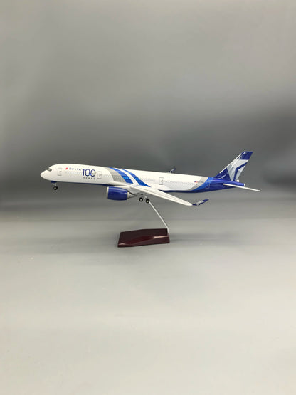 Lookrover Delta A350 Airways Airplane Model 1/142 Scale Resin with Wheels Kids Educational Toy