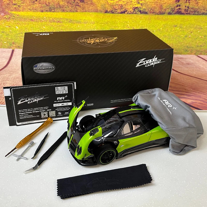 Almost Real AR 1/18 Pagani Zonda Cinque Coupe 2009  Bianco Benny  Metal model car  Give a friend a birthday present