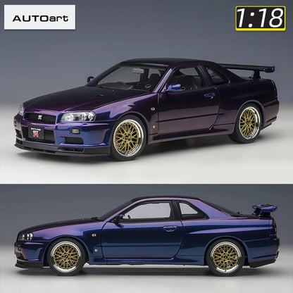 Lookrover AUTOart 1:18 Nissan R34 NISMO GT-R Z-TUNE Sports Car Diecast Model Static Display Gift
