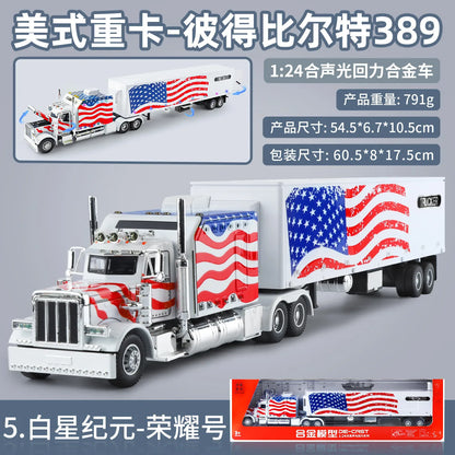 Lookrover Peterbilt 389 American Heavy-Duty Truck 1:24 Diecast Metal Simulation Toy Gift