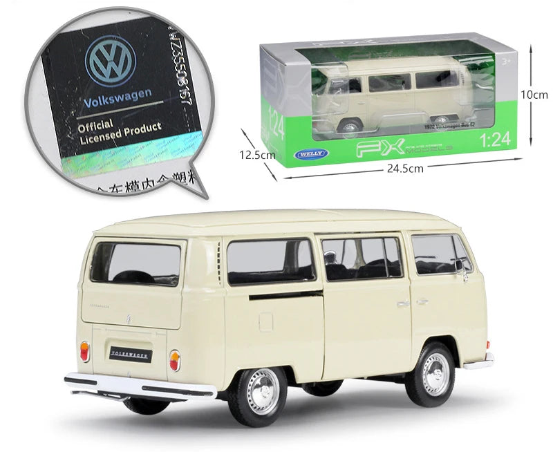 Lookrover WELLY 1:24 Volkswagen T2 Bus 1972 Diecast Alloy Classic Car Model Toy Kid Gift Collection
