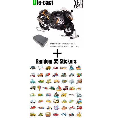 Lookrover Suzuki Hayabusa 1:6 Scale Motorcycle Model Toy Shock Absorption Sprayable Boys Hobby