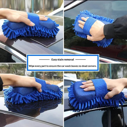 Lookrover Microfiber Car Wash Gloves Ultra Absorbent Scratch-Free Auto Cleaning Tool 1/2pcs