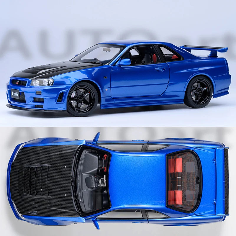 Lookrover AUTOart 1:18 Nissan R34 NISMO GT-R Z-TUNE Sports Car Diecast Model Static Display Gift