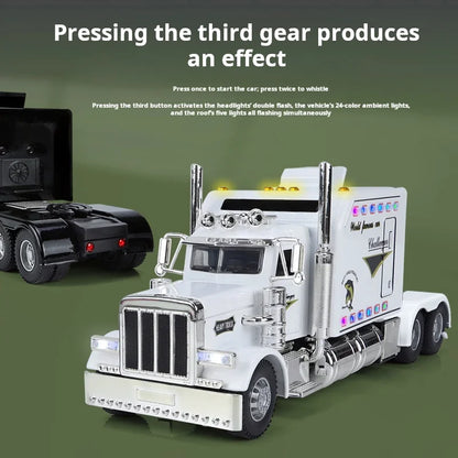Lookrover Peterbilt 389 1:24 Alloy Truck Diecast Light Sound Open Doors Suspension Collectible Gift